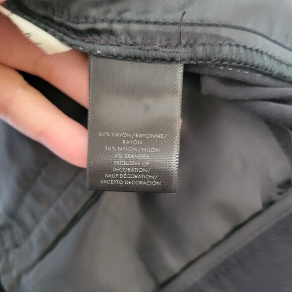 Ann Taylor Petite Silver White Tuxedo Stripe Black Long Trouser Pants Slacks 4P - Picture 12 of 14